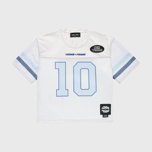 Classic Football Jersey White and Baby Blue