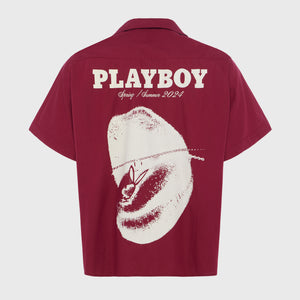 Playboy Button Up Shirt Burgundy
