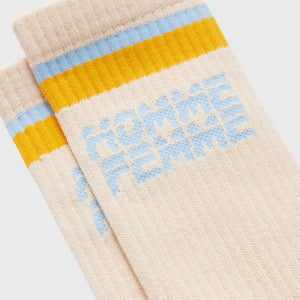 Double Stripe Socks Cream