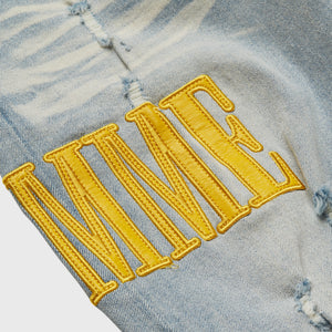 Letterman Denim Blue With Yellow Letters