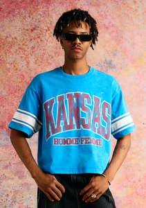 Kansas Cropped Tee Blue
