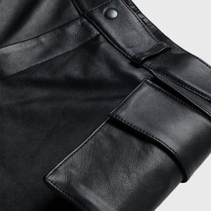 Leather Bourne Shorts Black