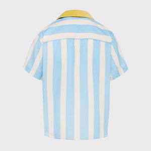 Paneled Corduroy Striped Shirt Yellow