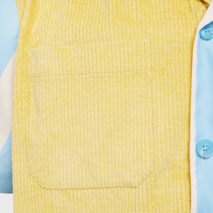 Paneled Corduroy Striped Shirt Yellow