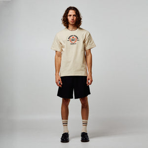 Embroidered Royal Crest Tee Cream