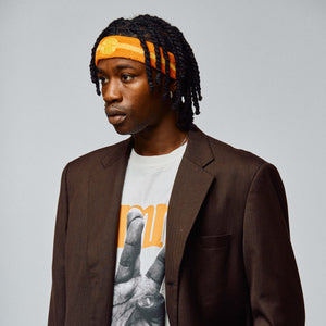 Stripe Logo Headband Orange