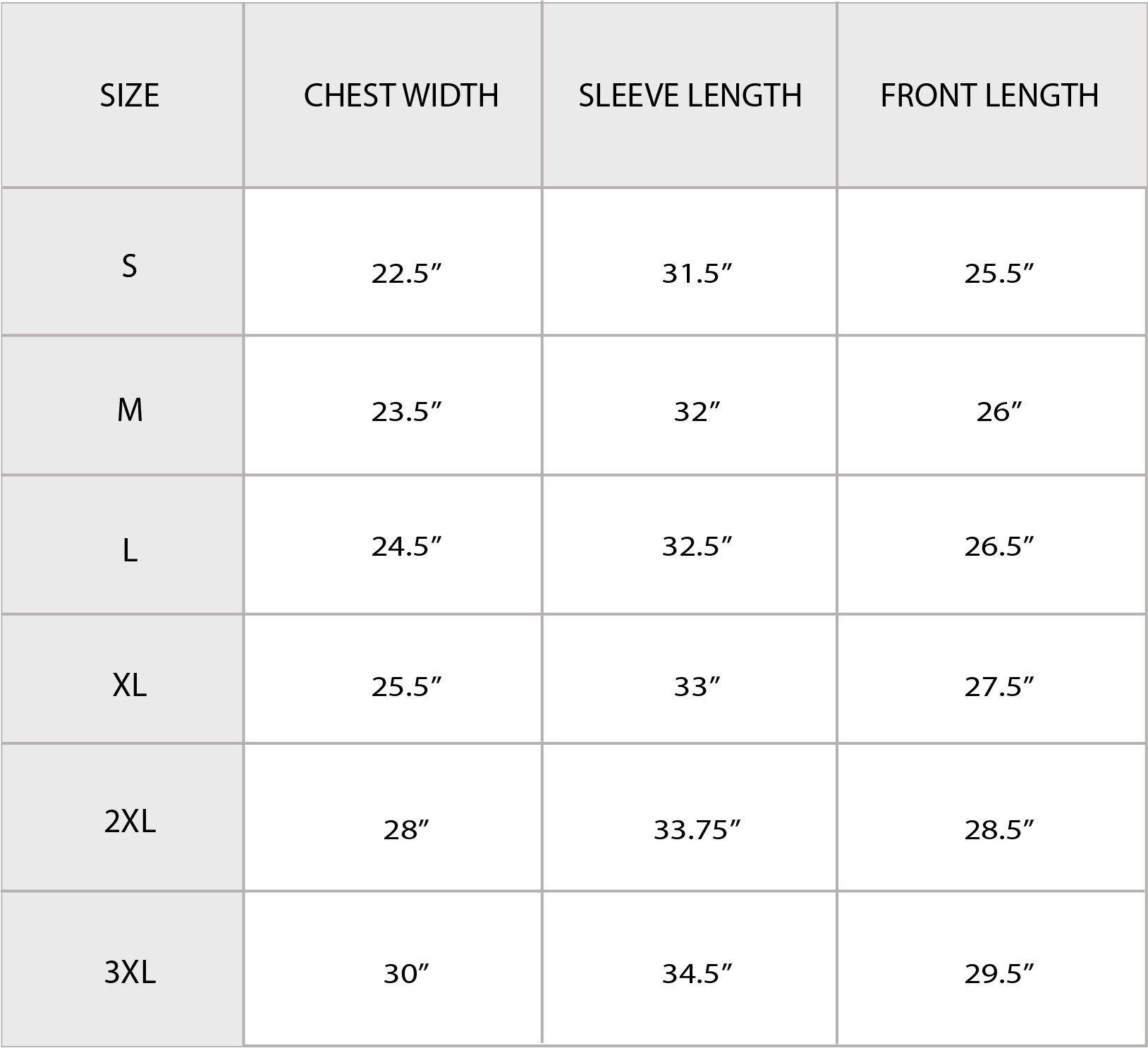 Size Chart