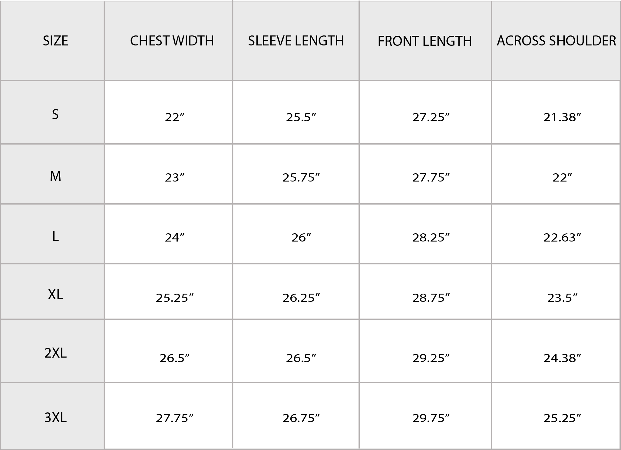 Size Chart