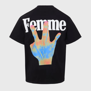 Twisted Fingers Tee Black with Infrared