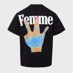 Twisted Fingers Tee Black with Infrared
