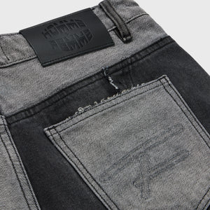 Patchwork Denim Short Black