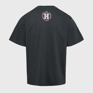 Purebred Tee Charcoal and Pink