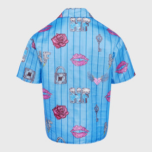 Doodle Puffer Shirt Blue