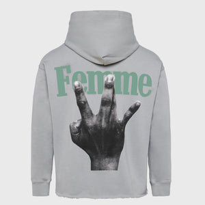 Twisted Fingers Hoodie Grey with Green and Light Green