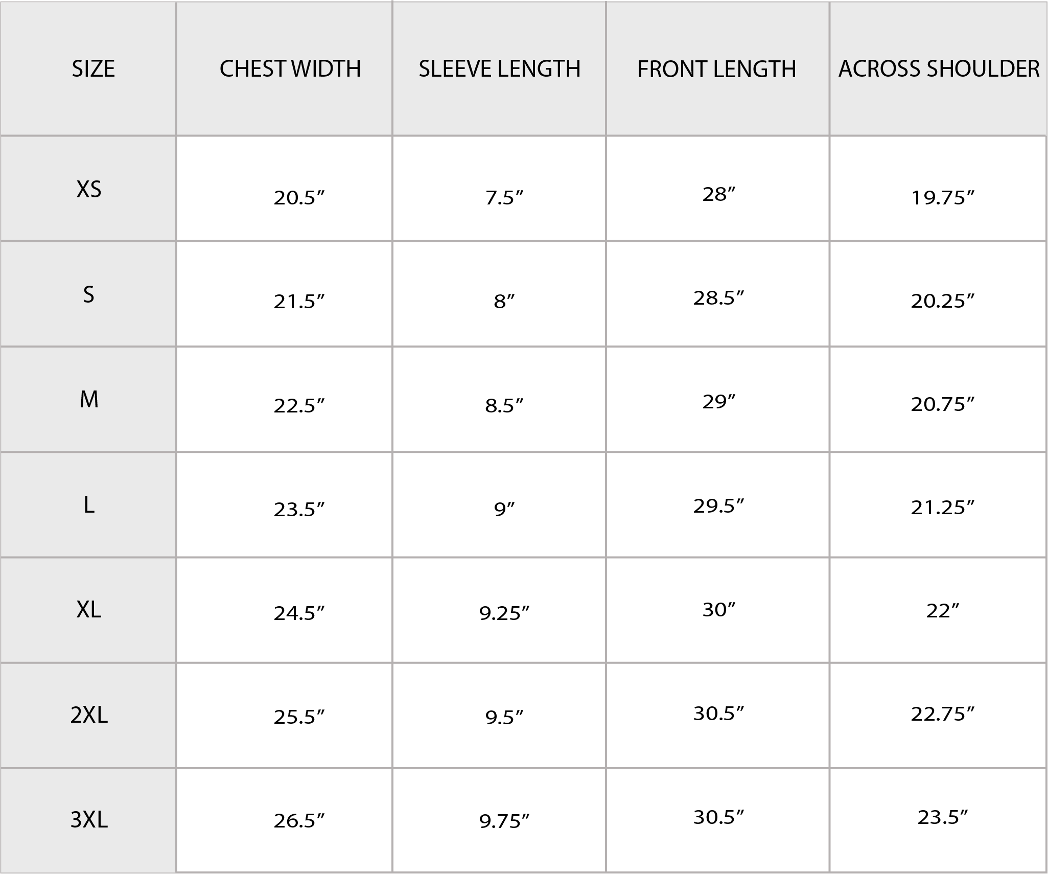 Size Chart