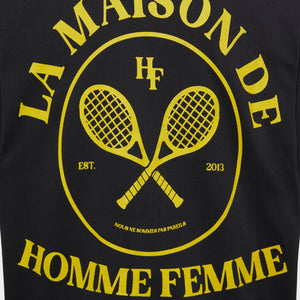 Embroidery Tennis Crest Tee Charcoal