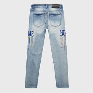 Letterman Drip Denim Blue With Navy Letters