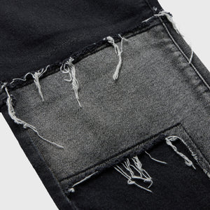 Repaired Patchwork Denim Black