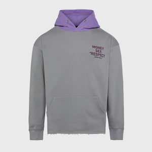 Respect Hoodie Gray and Purple