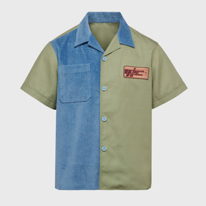 Paneled Corduroy Shirt Sage