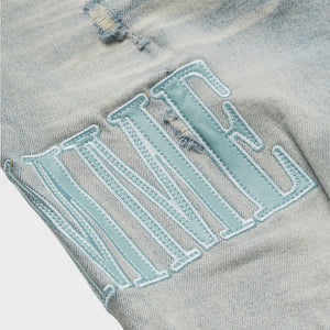 Letterman Denim Blue With Baby Blue Letters