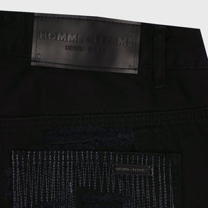 Black Repaired Denim "The Good Die Young."