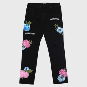 Floral Denim Black
