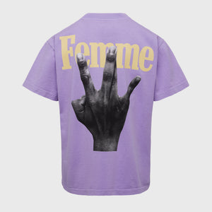 Twisted Fingers Tee Lavender with Red and Cream