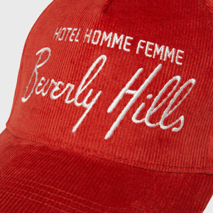 Homme Hotel Corduroy Hat Red