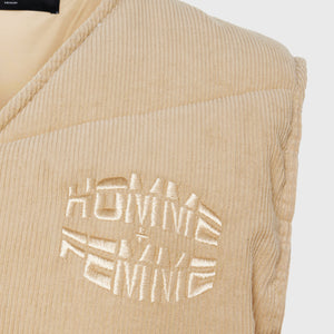 Corduroy Puffer Vest Brown