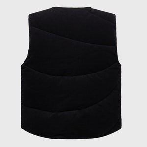 Corduroy Puffer Vest Black
