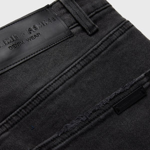 Distressed Strap Cargo Denim Black