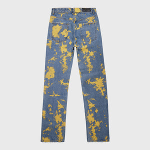 Splatter Denim Jeans Blue and Yellow