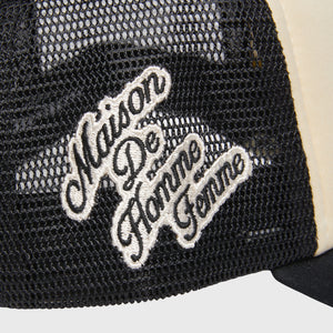 HF Letterman Trucker Hat Black and Cream