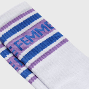 Vintage Sock White and Purple