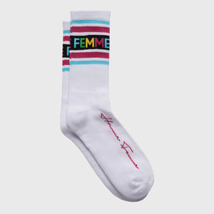 Vintage Sock White and Multicolor