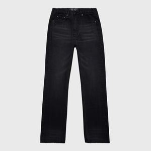 Paneled Flare Denim Black