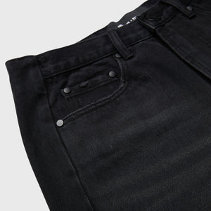 Paneled Flare Denim Black