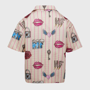 Doodle Puffer Shirt Cream