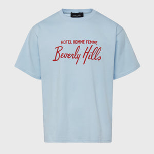Hotel Homme Femme Tee Light Blue and Red