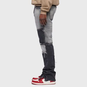 Repaired Patchwork Denim Black