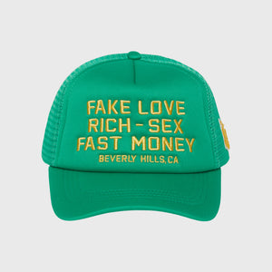 Fake Love Trucker Hat Green