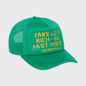 Fake Love Trucker Hat Green