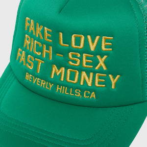 Fake Love Trucker Hat Green