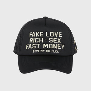 Fake Love Trucker Hat Black