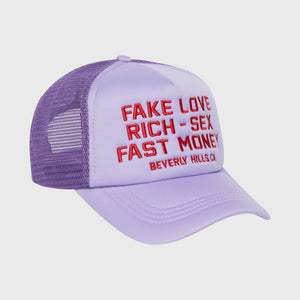Fake Love Trucker Hat Lavender