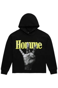 Twisted Fingers Hoodie Black with Yellow and Blue