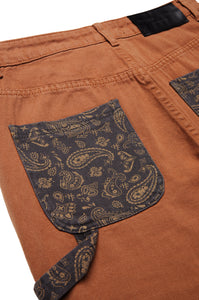 Paisley Work Pants Mahogany Brown