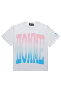 Twilight Tee White with Pink and Blue