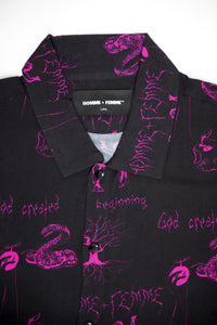Genesis Button Down Black and Pink